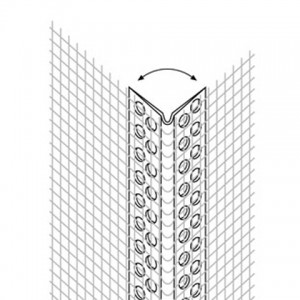Cokoliniai profiliai ir jų elementai Kampinis profilis su tinkleliu PROFILIS PVC  