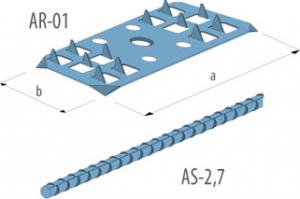 Mūro armavimo ir jungiamieji elementai Jungiamoji detalė AR-01 